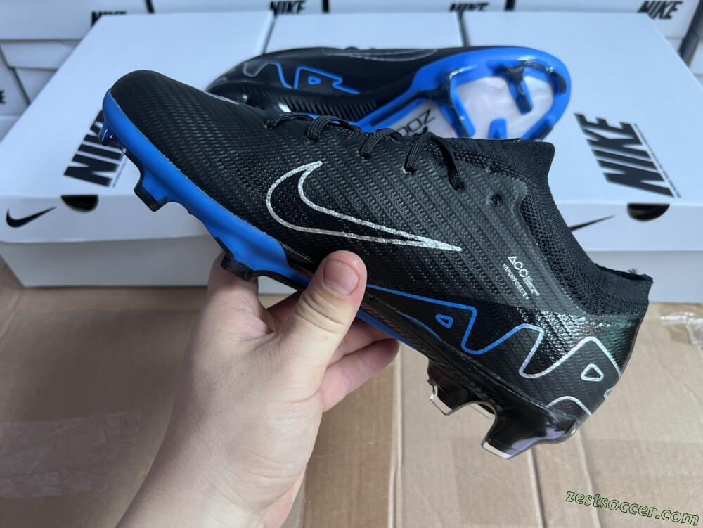 Nike Air Zoom Vapor 15 Elite SE FG Low-Tops Soccer Cleats - Black/Blue/White