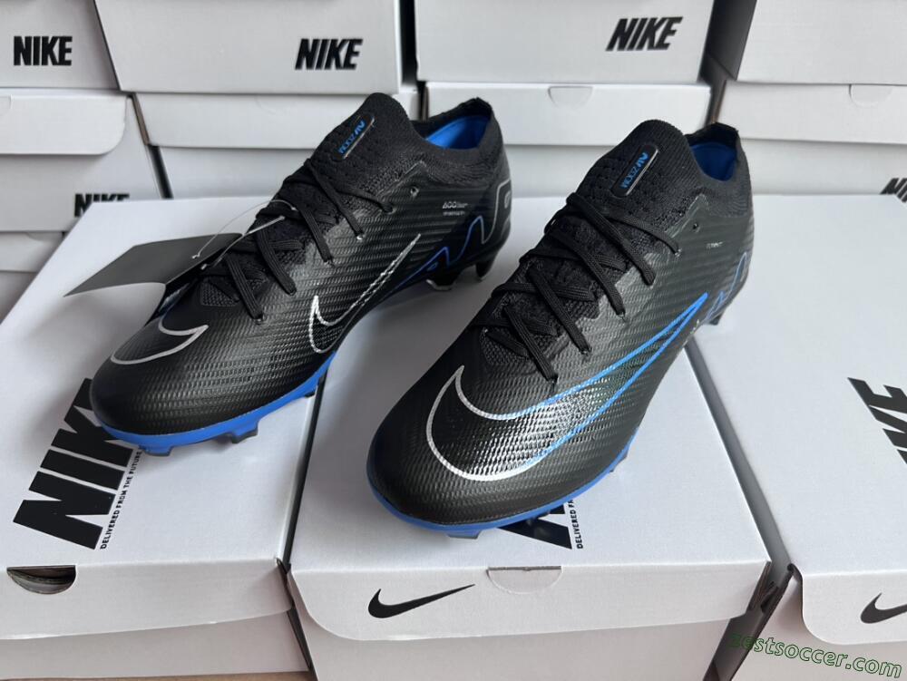 Nike Air Zoom Vapor 15 Elite SE FG Low-Tops Soccer Cleats - Black/Blue/White