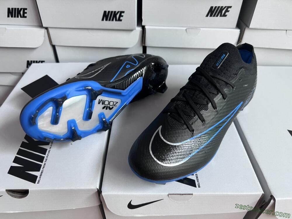 Nike Air Zoom Vapor 15 Elite SE FG Low-Tops Soccer Cleats - Black/Blue/White