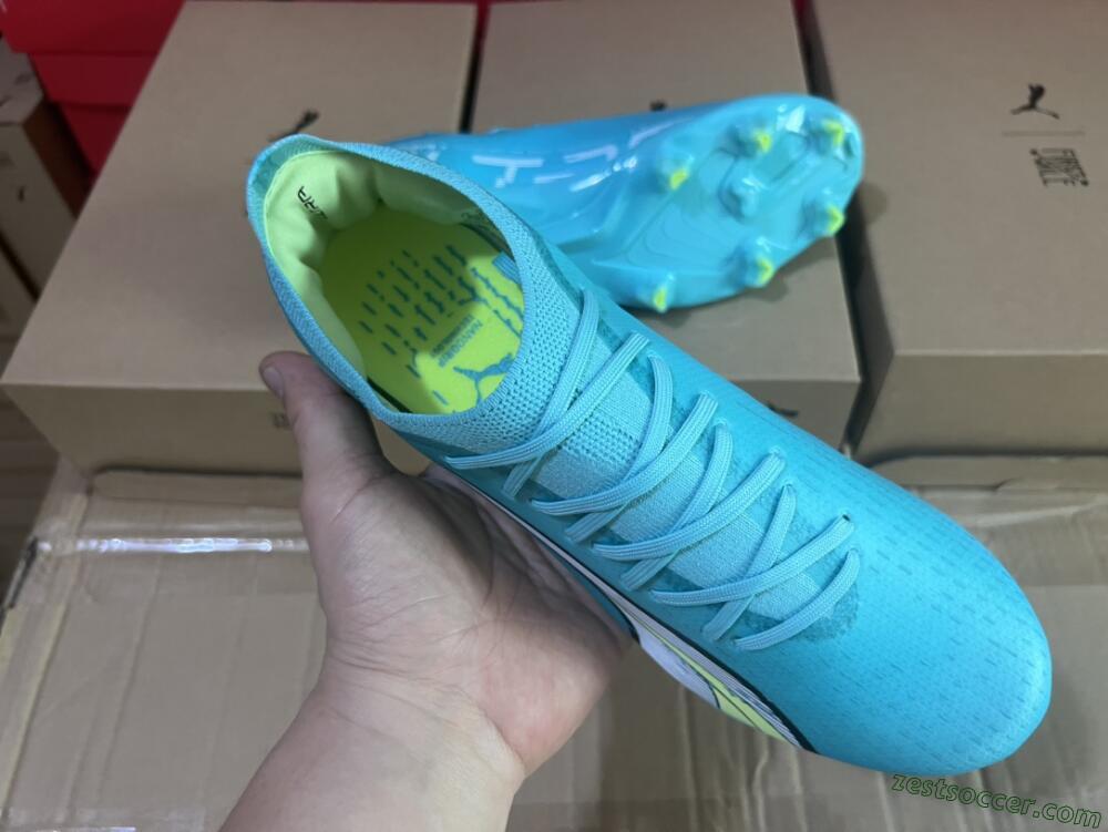 Puma Ultra Ultimate FG Low-Tops Soccer Cleats - Blue/White/Green