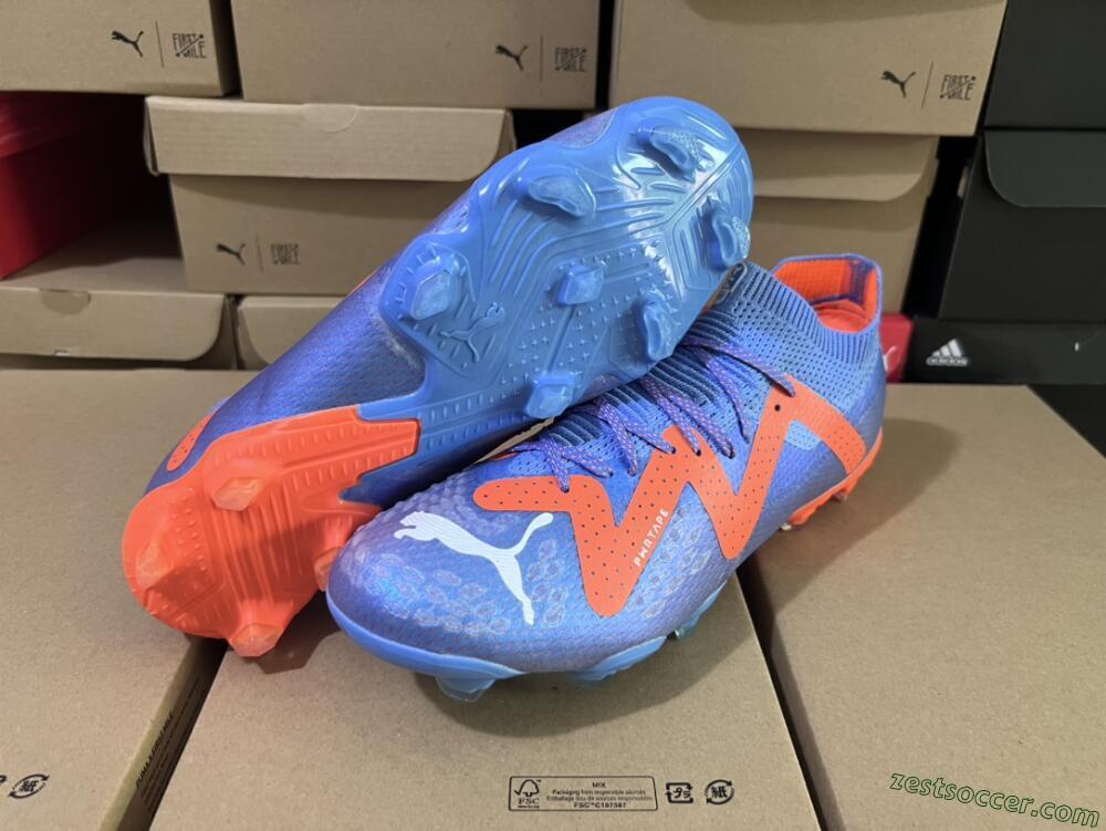 Puma Future Ultimate FG Low-Tops Soccer Cleats - Blue/Orange/White