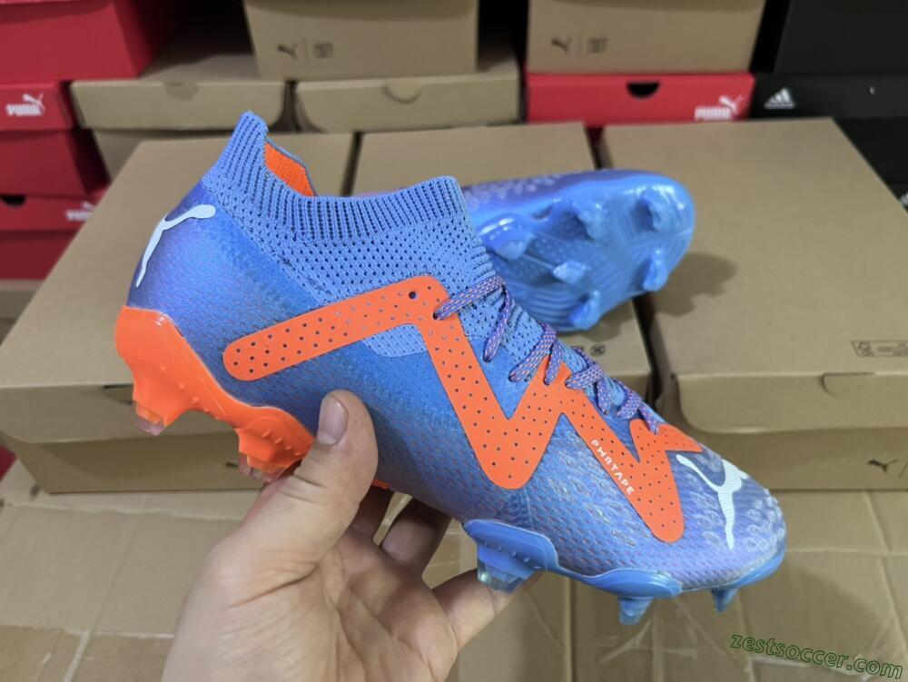 Puma Future Ultimate FG Low-Tops Soccer Cleats - Blue/Orange/White