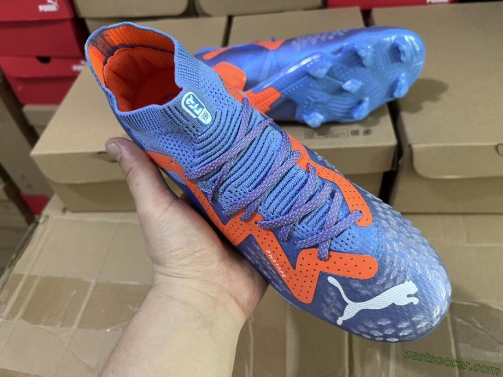 Puma Future Ultimate FG Low-Tops Soccer Cleats - Blue/Orange/White