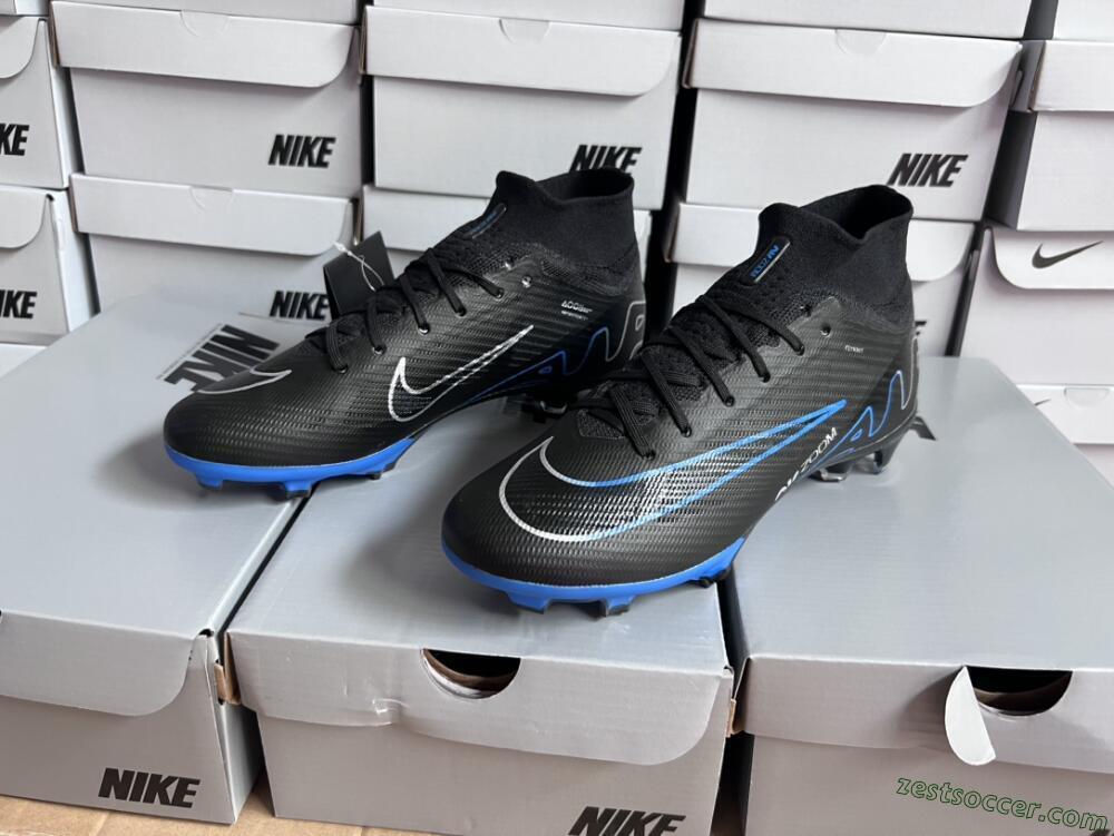 Nike Air Zoom Superfly 9 Elite SE FG High-Tops Soccer Cleats - Black/Blue/White