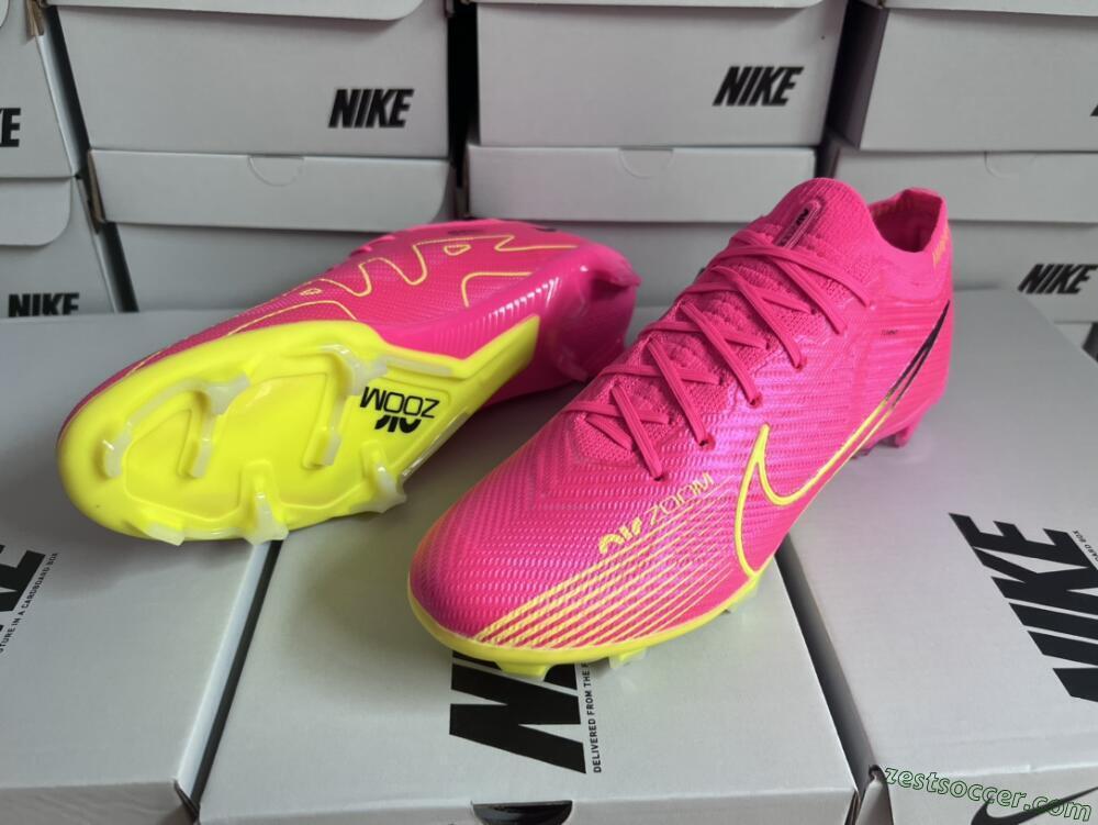 Nike Air Zoom Mercurial Vapor 15 Elite FG Low-Tops Soccer Cleats - Pink/Green