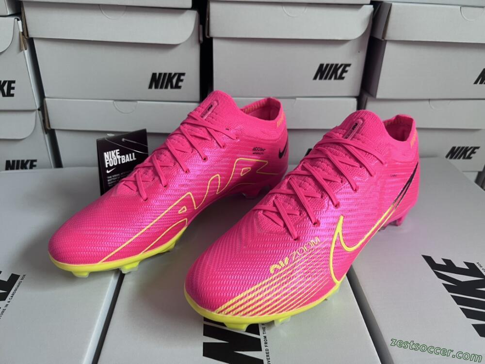 Nike Air Zoom Mercurial Vapor 15 Elite FG Low-Tops Soccer Cleats - Pink/Green