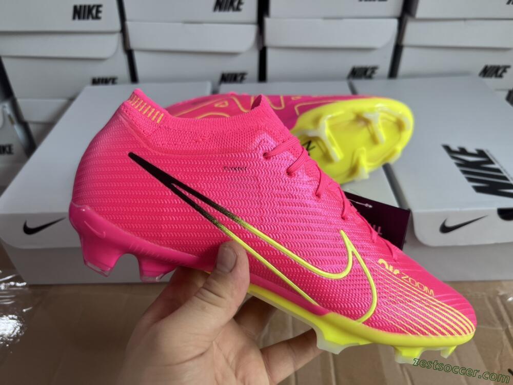 Nike Air Zoom Mercurial Vapor 15 Elite FG Low-Tops Soccer Cleats - Pink/Green