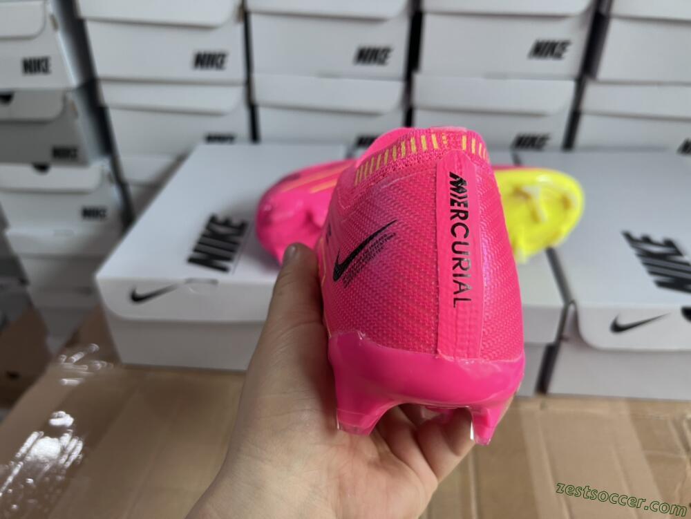 Nike Air Zoom Mercurial Vapor 15 Elite FG Low-Tops Soccer Cleats - Pink/Green