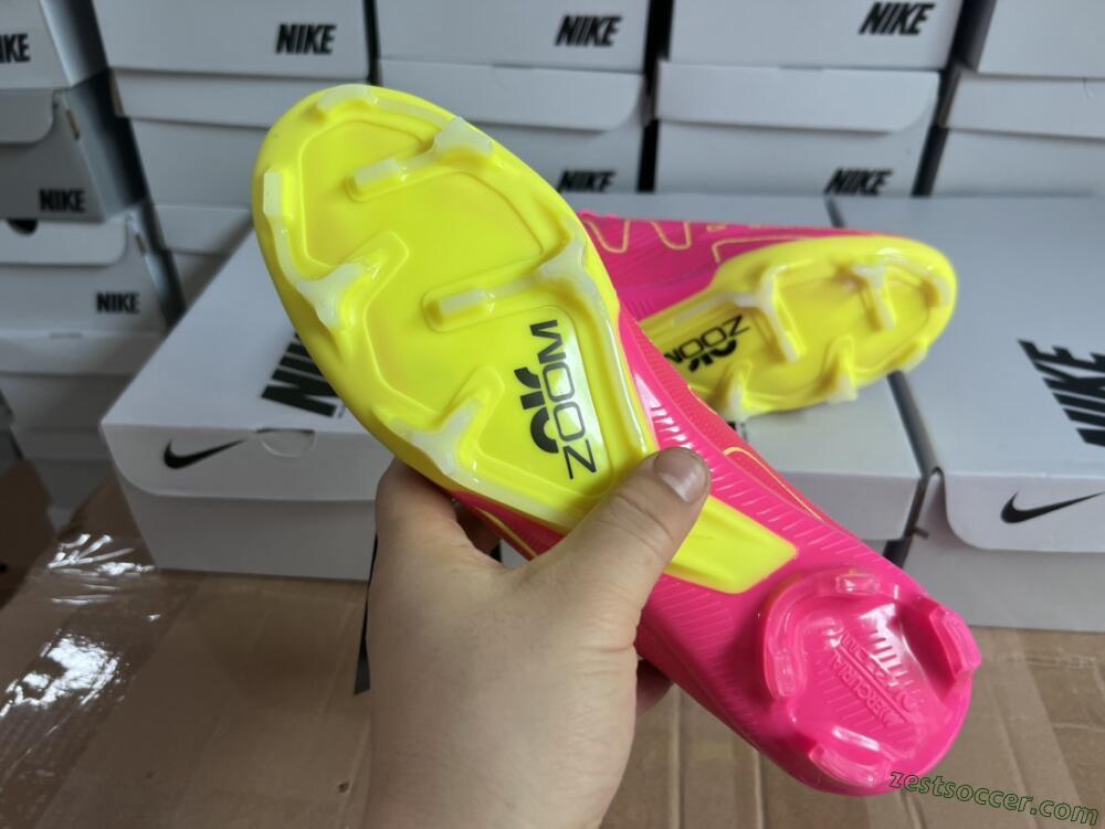 Nike Air Zoom Mercurial Vapor 15 Elite FG Low-Tops Soccer Cleats - Pink/Green