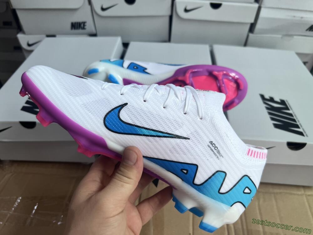 Nike Air Zoom Mercurial Vapor 15 Elite FG Low-Tops Soccer Cleats - White/Pink/Purple