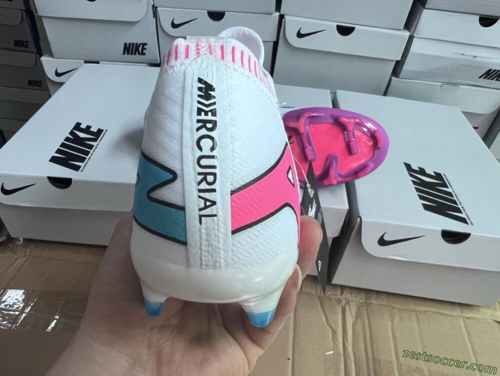 Nike Air Zoom Mercurial Vapor 15 Elite FG Low-Tops Soccer Cleats - White/Pink/Purple