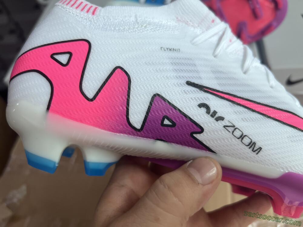 Nike Air Zoom Mercurial Vapor 15 Elite FG Low-Tops Soccer Cleats - White/Pink/Purple