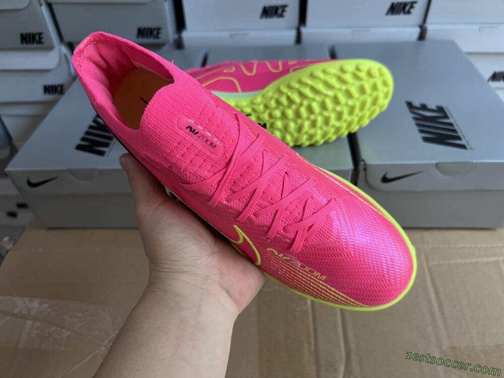 Nike Air Zoom Mercurial Vapor 15 Elite TF Low-Tops Soccer Shoes - Pink/Green/Black