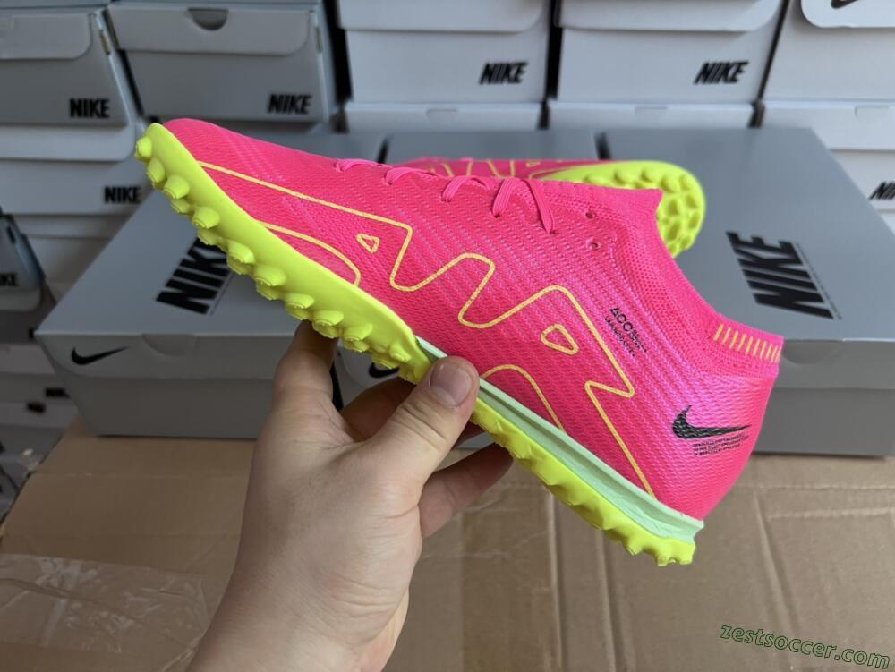 Nike Air Zoom Mercurial Vapor 15 Elite TF Low-Tops Soccer Shoes - Pink/Green/Black