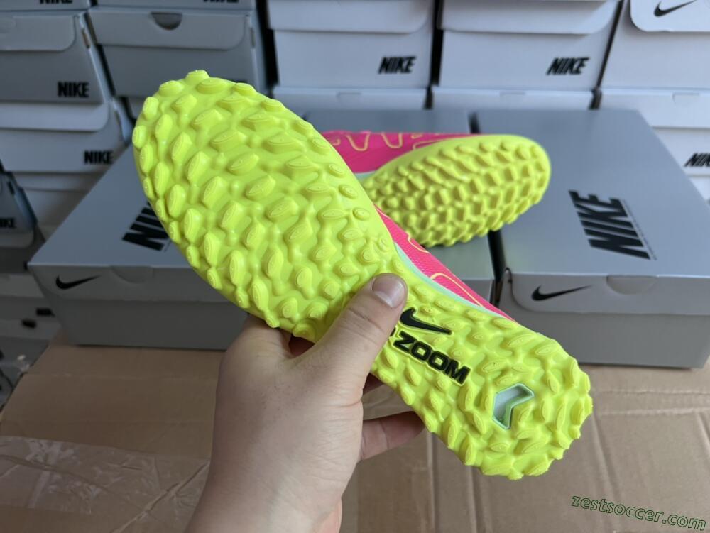 Nike Air Zoom Mercurial Vapor 15 Elite TF Low-Tops Soccer Shoes - Pink/Green/Black