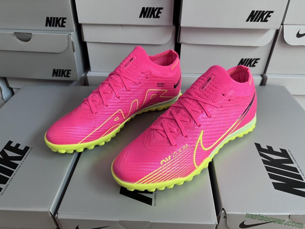 Nike Air Zoom Mercurial Vapor 15 Elite TF Low-Tops Soccer Shoes - Pink/Green/Black