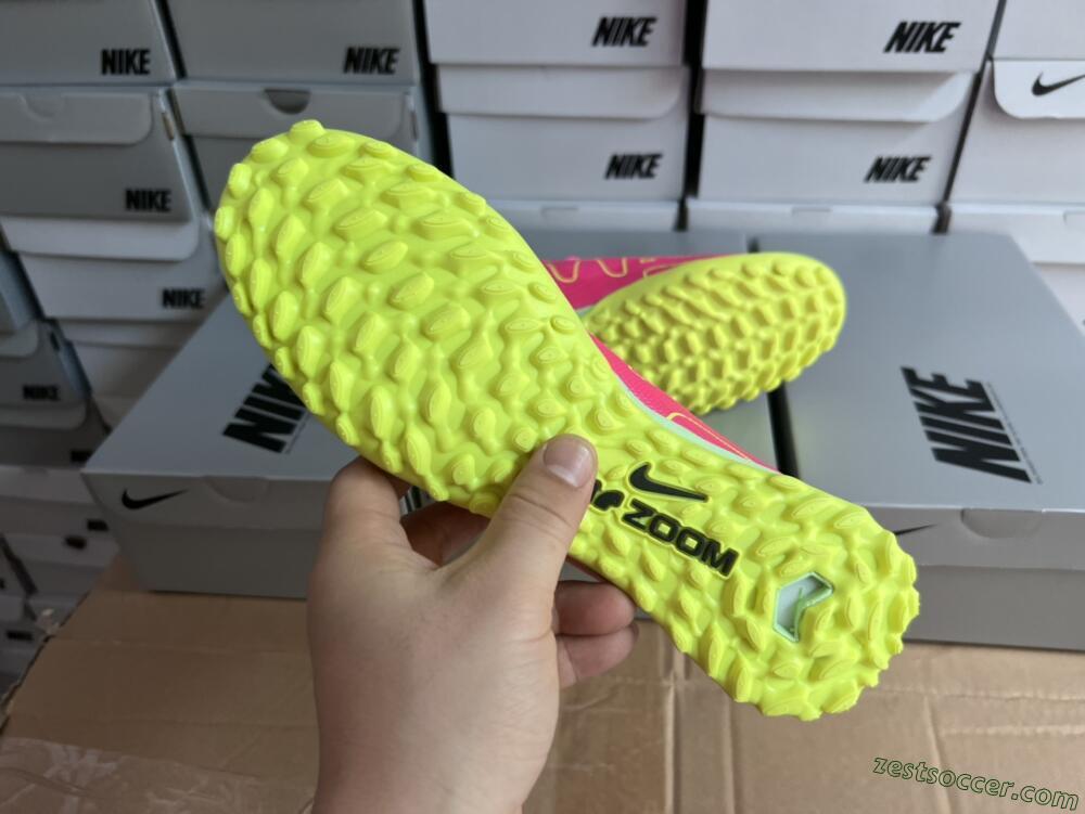 Nike Air Zoom Mercurial Superfly 9 Elite TF High-Tops Soccer Shoes - Pink/Green/Black