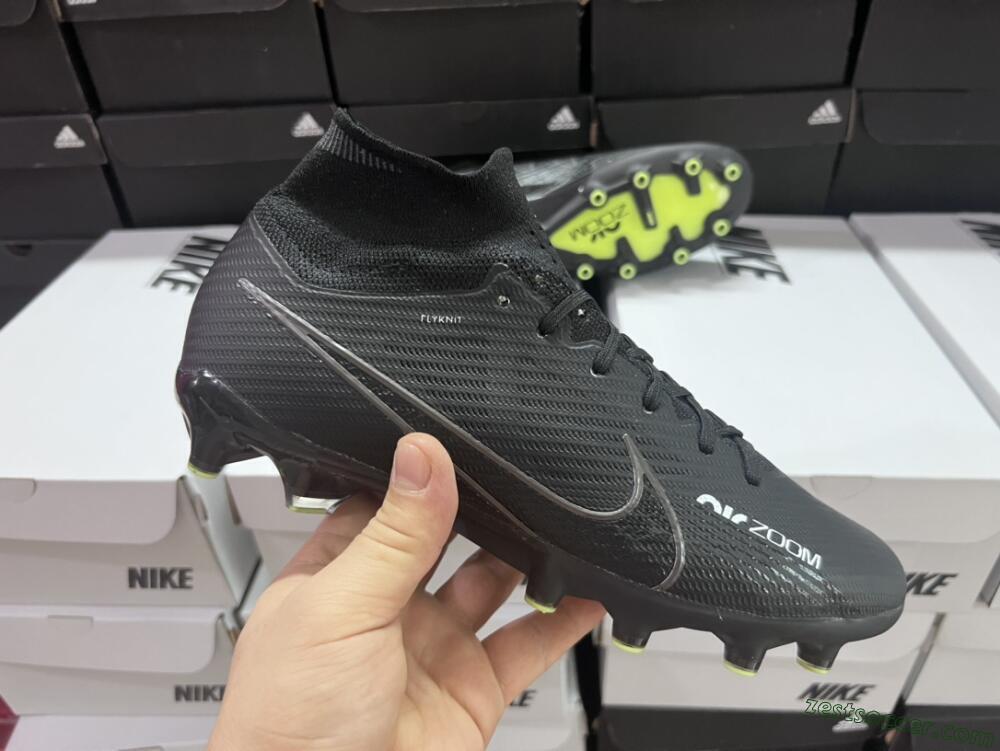 Nike Air Zoom Mercurial Superfly 9 Elite AG High-Tops Soccer Cleats - Black/Green
