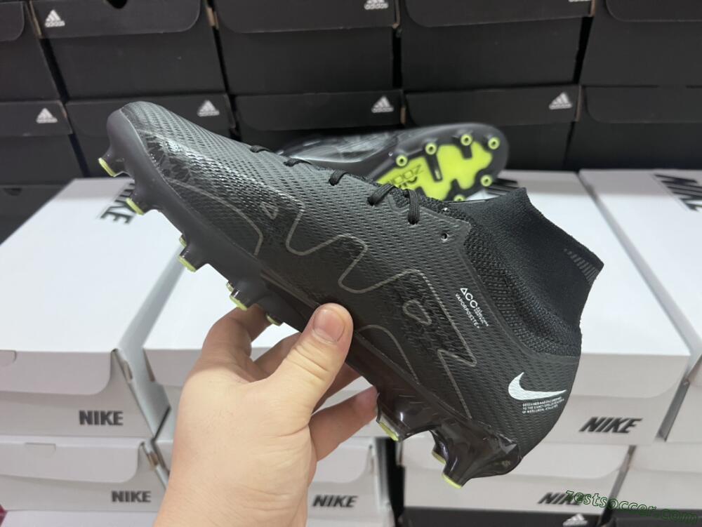 Nike Air Zoom Mercurial Superfly 9 Elite AG High-Tops Soccer Cleats - Black/Green