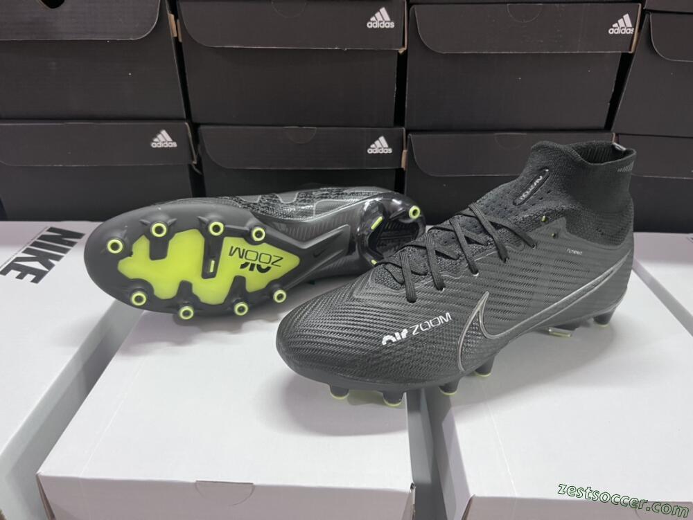 Nike Air Zoom Mercurial Superfly 9 Elite AG High-Tops Soccer Cleats - Black/Green