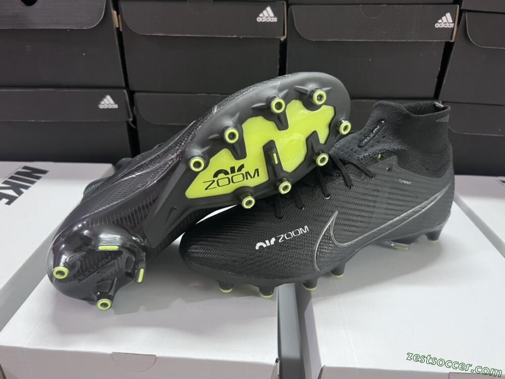 Nike Air Zoom Mercurial Superfly 9 Elite AG High-Tops Soccer Cleats - Black/Green