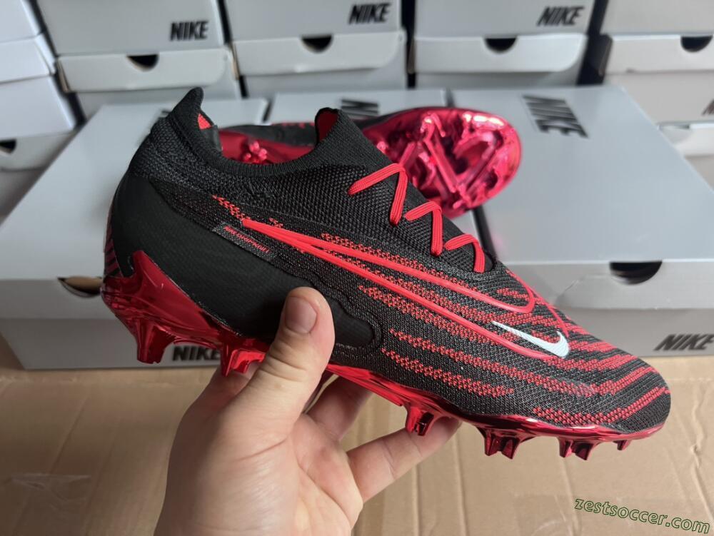 Nike Phantom GX Elite FG Low-Tops Soccer Cleats - Black/Red/White