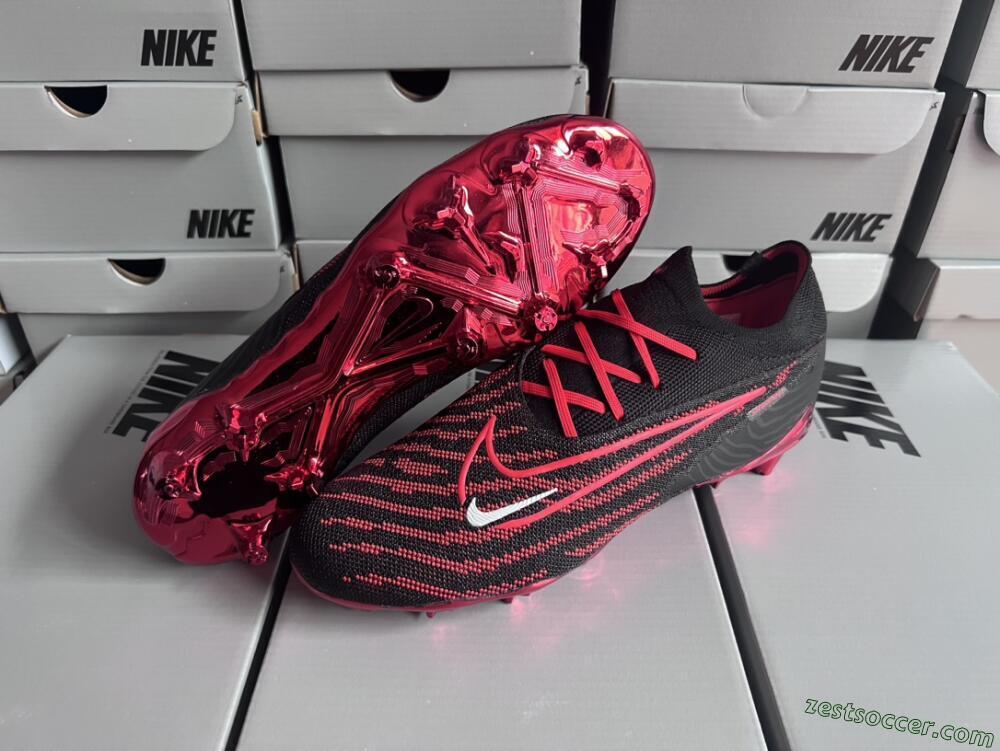 Nike Phantom GX Elite FG Low-Tops Soccer Cleats - Black/Red/White