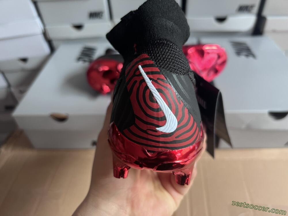 Nike Phantom GX Elite DF Link FG High-Tops Soccer Cleats - Black/Red/White