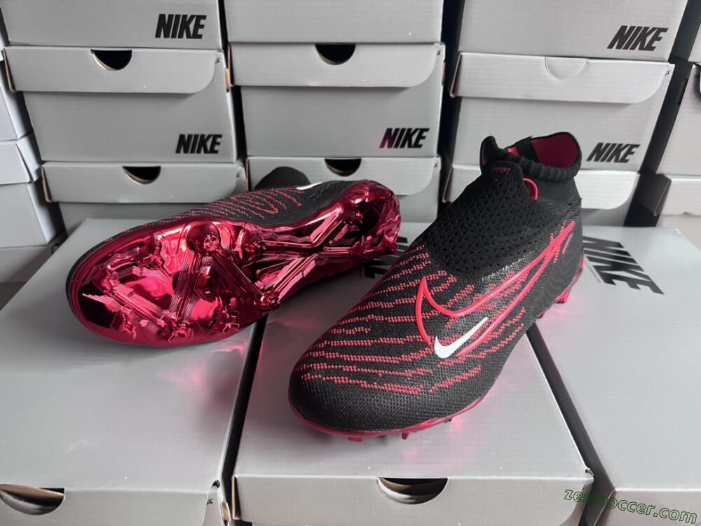 Nike Phantom GX Elite DF Link FG High-Tops Soccer Cleats - Black/Red/White