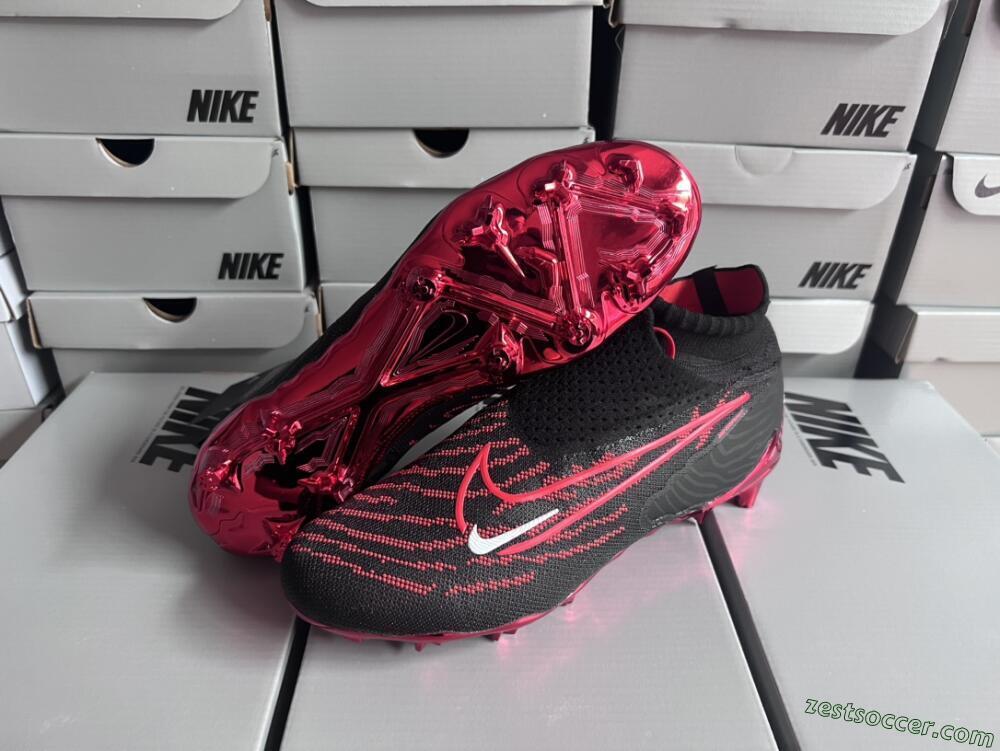 Nike Phantom GX Elite DF Link FG High-Tops Soccer Cleats - Black/Red/White