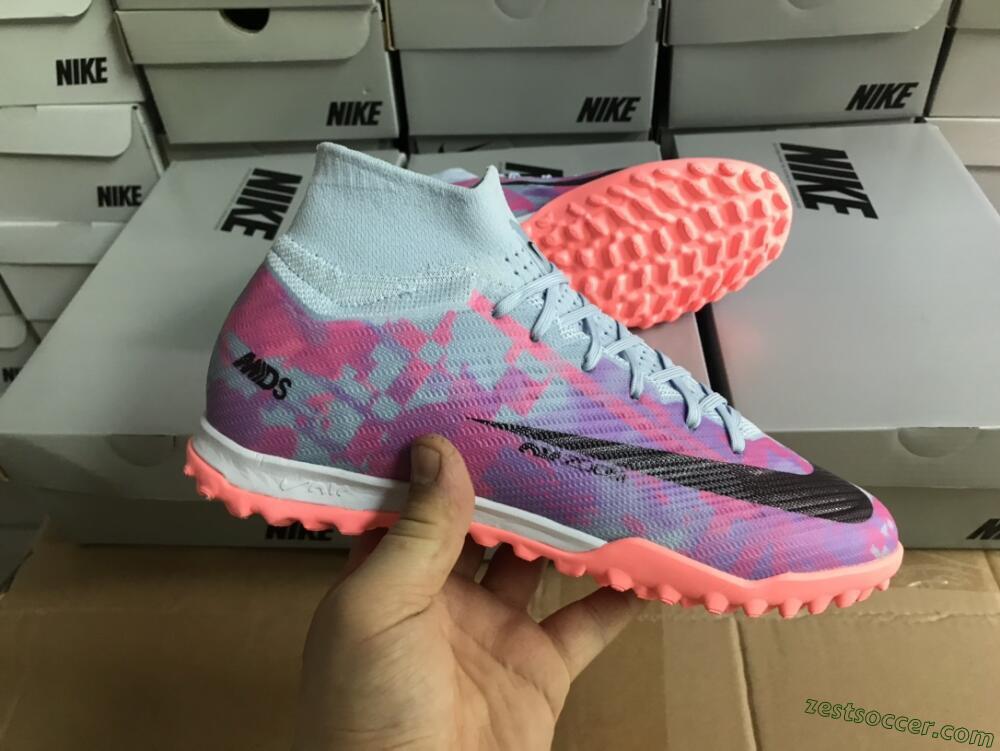 Nike Air Zoom Mercurial Superfly 9 Elite TF High-Tops Soccer Shoes - Blue/Purple/Red