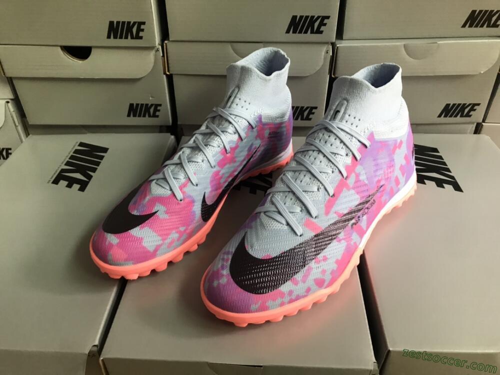 Nike Air Zoom Mercurial Superfly 9 Elite TF High-Tops Soccer Shoes - Blue/Purple/Red