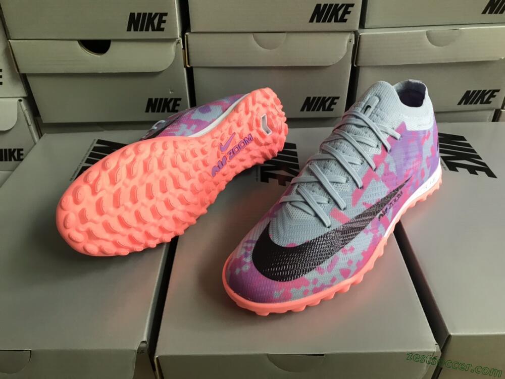 Nike Air Zoom Mercurial Vapor 15 Elite TF Low-Tops Soccer Shoes - Blue/Purple/Red