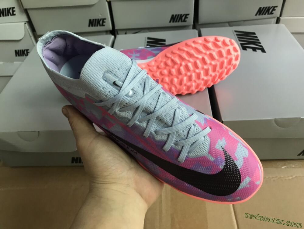 Nike Air Zoom Mercurial Vapor 15 Elite TF Low-Tops Soccer Shoes - Blue/Purple/Red