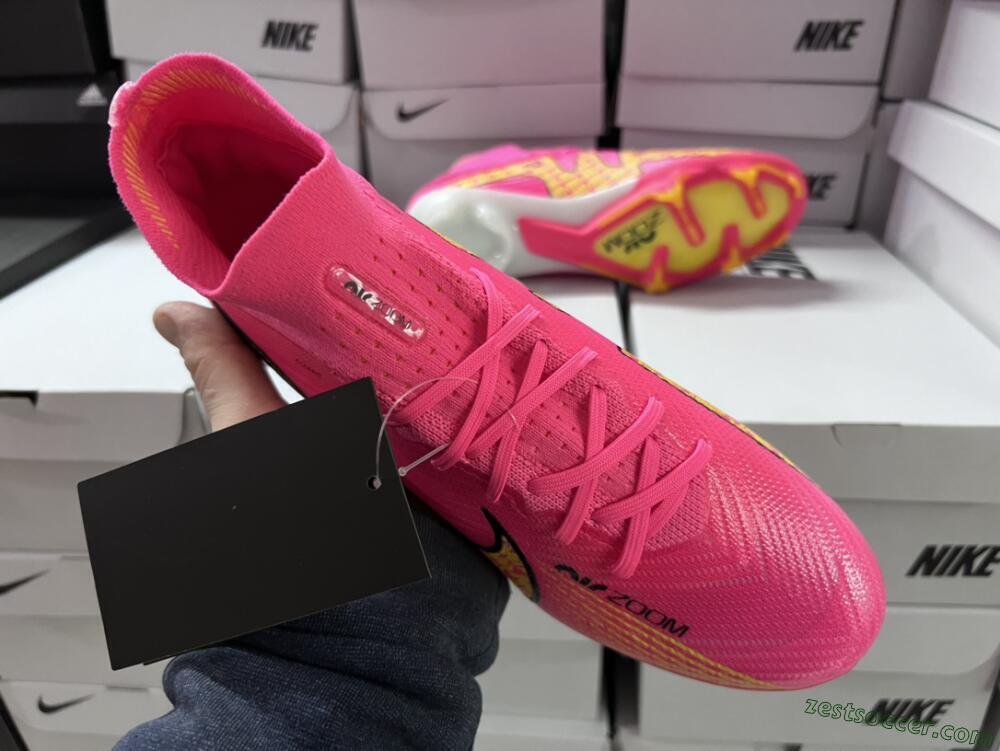 Nike Air Zoom Mercurial Superfly 9 Elite FG High-Tops Soccer Cleats - Red/Black/Yellow