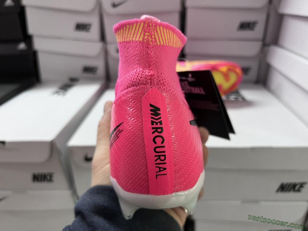Nike Air Zoom Mercurial Superfly 9 Elite FG High-Tops Soccer Cleats - Red/Black/Yellow