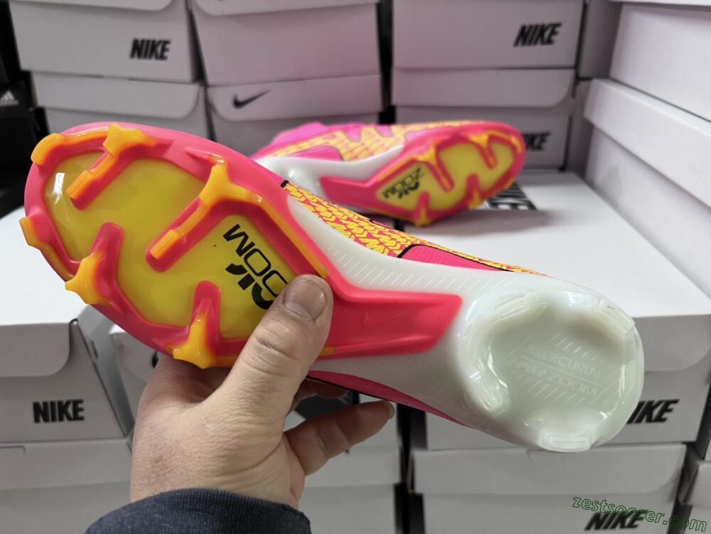 Nike Air Zoom Mercurial Superfly 9 Elite FG High-Tops Soccer Cleats - Red/Black/Yellow