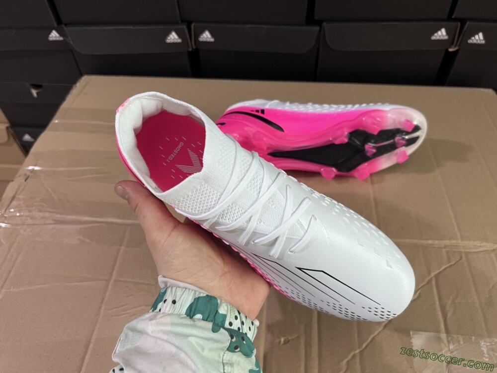 Adidas X Speedportal.1 FG Low-Tops Soccer Cleats - White/Pink/Black