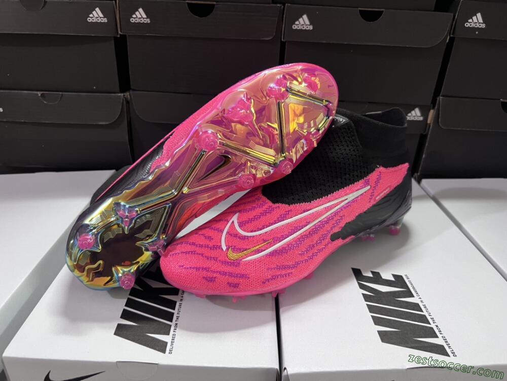 Nike Phantom GX Elite DF Link FG High-Tops Soccer Cleats - Pink/Black