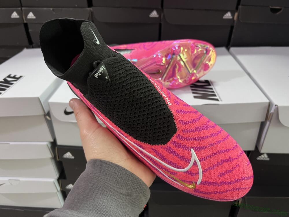 Nike Phantom GX Elite DF Link FG High-Tops Soccer Cleats - Pink/Black