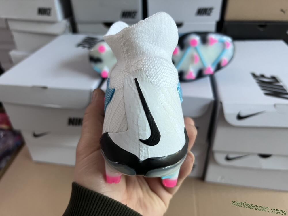 Nike Phantom GX Elite DF FG High-Tops Soccer Cleats - Blue/White/Pink
