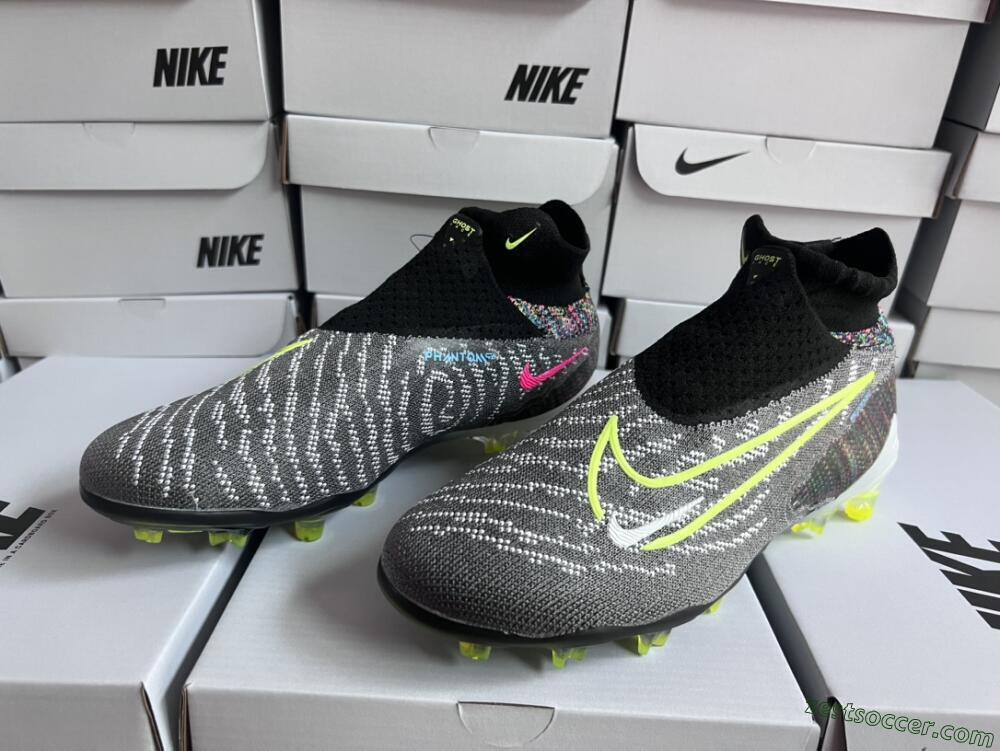 Nike Phantom GX Elite DF FG High-Tops Soccer Cleats - Black/Rainbow