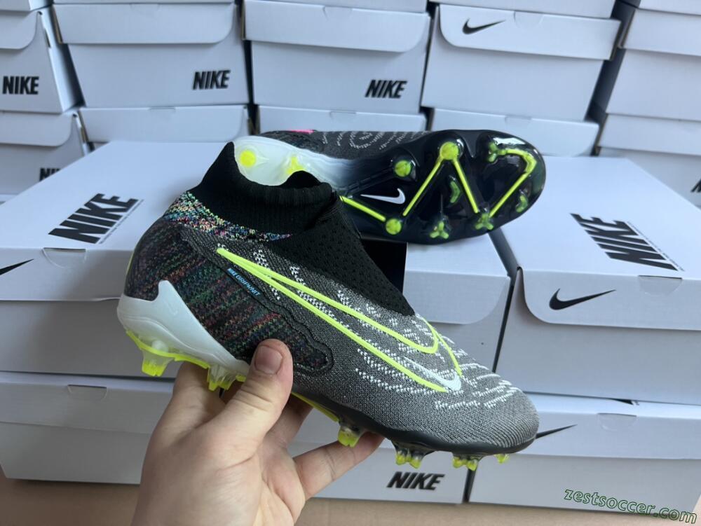 Nike Phantom GX Elite DF FG High-Tops Soccer Cleats - Black/Rainbow