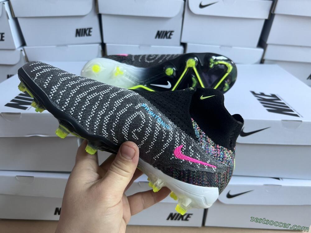 Nike Phantom GX Elite DF FG High-Tops Soccer Cleats - Black/Rainbow