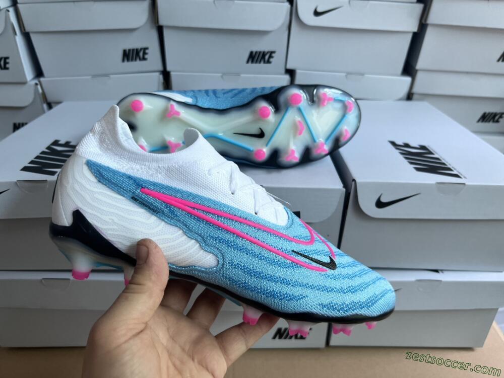 Nike Phantom GX Elite FG Low-Tops Soccer Cleats - Blue/White/Pink