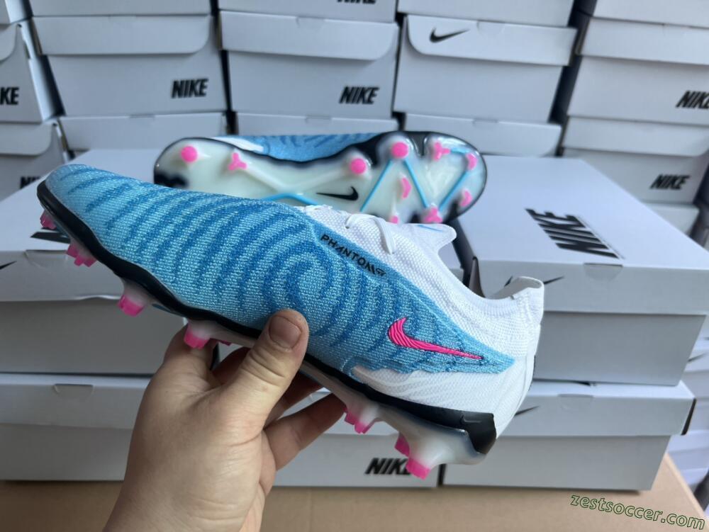 Nike Phantom GX Elite FG Low-Tops Soccer Cleats - Blue/White/Pink