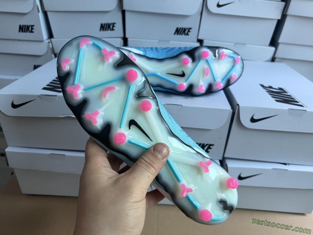 Nike Phantom GX Elite FG Low-Tops Soccer Cleats - Blue/White/Pink