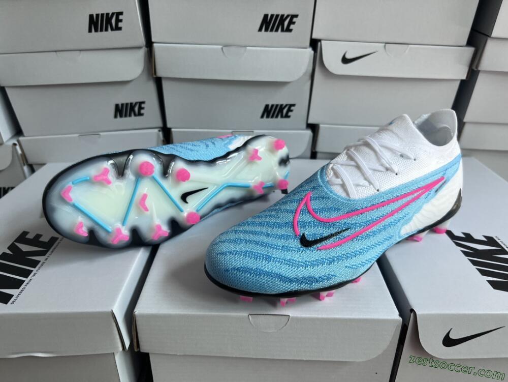 Nike Phantom GX Elite FG Low-Tops Soccer Cleats - Blue/White/Pink