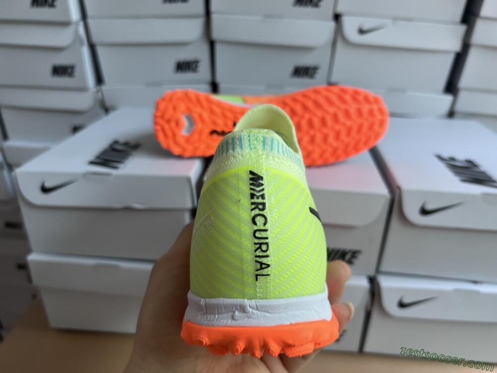 Nike Air Zoom Mercurial Vapor 15 Elite TF Low-Tops Soccer Shoes - Green/Black/Orange