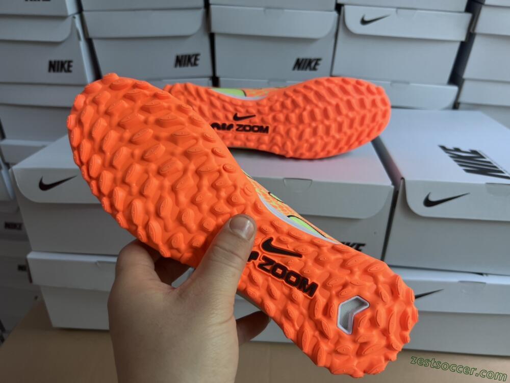 Nike Air Zoom Mercurial Vapor 15 Elite TF Low-Tops Soccer Shoes - Green/Black/Orange